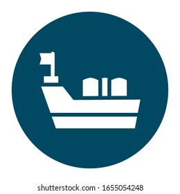 storage ship block and flat style icon design, Oil industry Gas energy fuel technology power industrial production and petroleum theme Vector illustration