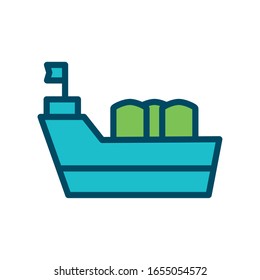 storage ship line and fill style icon design, Oil industry Gas energy fuel technology power industrial production and petroleum theme Vector illustration