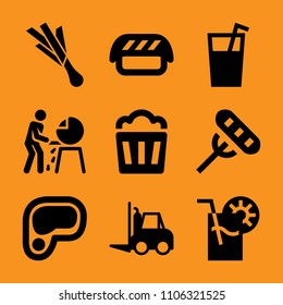 storage, sliced, slice, big, handling and manufacture icon vector set. Flat vector design with filled icons. Designed for web and software interfaces