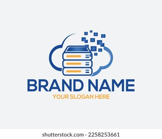 storage smart data  World tech logo design template