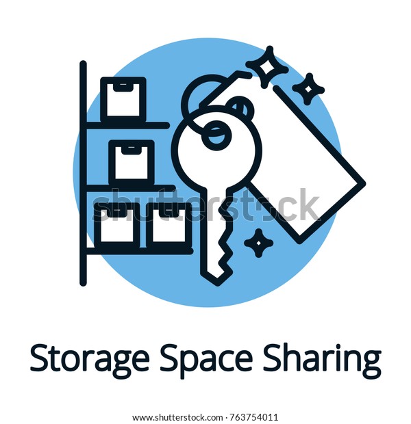 Storage Space Sharing Economy Concept Black Stock Vector Royalty Free