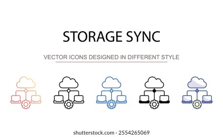 Storage Sync icon design with white background stock illustration