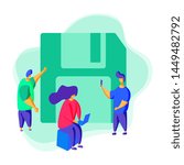 storage system flat illustration vector