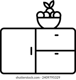 Storage Table Outline vector illustration icon