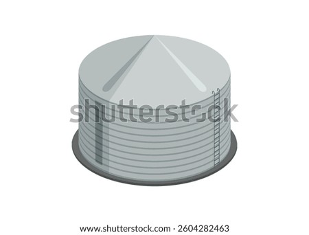 Storage tank building in isometric view. Simple flat illustration.