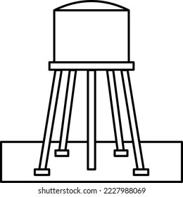 storage Tank Concept, Mushroom shape tower vector outline icon design, Water Treatment and Purification Plant symbol, Sterilization and Filtration Industry Sign,Desalination Biotechnology stock