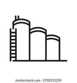Diseño del Vector del icono de la fábrica del tanque de almacenamiento con estilo de moda