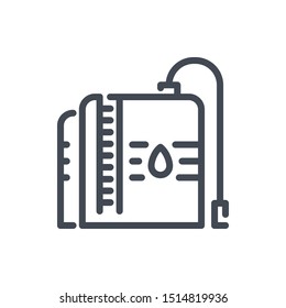 Storage tank for gas and oil line icon. Fuel storage tank vector outline sign.