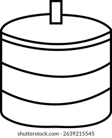storage tank icon, The cylindrical structure showcases a weathered texture, hinting at a history of storage and industry, Modern outline tank logo concept, vector design template elements icons,