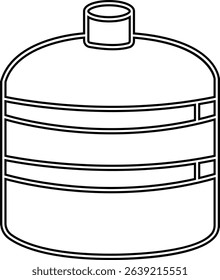 storage tank icon, The cylindrical structure showcases a weathered texture, hinting at a history of storage and industry, Modern outline tank logo concept, vector design template elements icons,