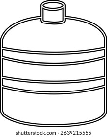storage tank icon, The cylindrical structure showcases a weathered texture, hinting at a history of storage and industry, Modern outline tank logo concept, vector design template elements icons,