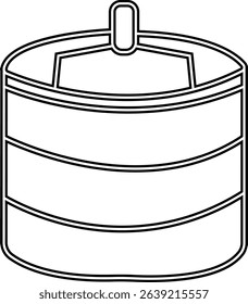 storage tank icon, The cylindrical structure showcases a weathered texture, hinting at a history of storage and industry, Modern outline tank logo concept, vector design template elements icons,