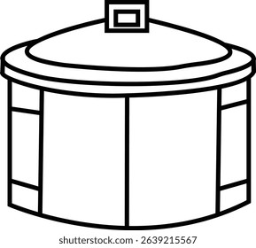 storage tank icon, The cylindrical structure showcases a weathered texture, hinting at a history of storage and industry, Modern outline tank logo concept, vector design template elements icons,
