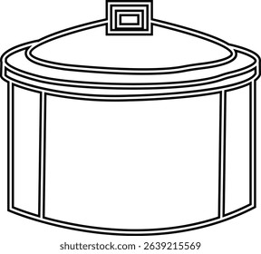 storage tank icon, The cylindrical structure showcases a weathered texture, hinting at a history of storage and industry, Modern outline tank logo concept, vector design template elements icons,