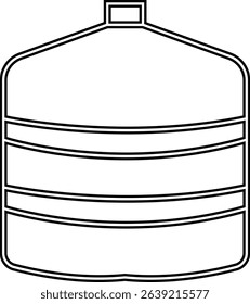 storage tank icon, The cylindrical structure showcases a weathered texture, hinting at a history of storage and industry, Modern outline tank logo concept, vector design template elements icons,