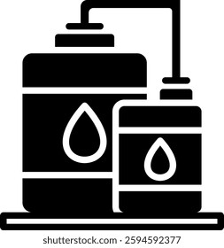 Storage Tank Icon Glyph Vector Illustration