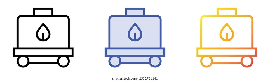 Icono de tanque de almacenamiento. Lineal, relleno azul y diseño de estilo degradado aislado sobre fondo blanco