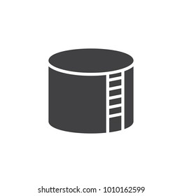 Storage tank icon vector, filled flat sign, solid pictogram isolated on white. Oil terminal symbol, logo illustration.