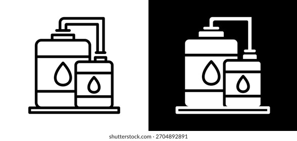 Icono de tanque de almacenamiento Ilustración vectorial whiteblack