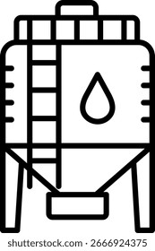 Storage tank Line vector Icon Design