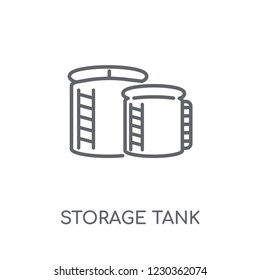storage Tank linear icon. Modern outline storage Tank logo concept on white background from Industry collection. Suitable for use on web apps, mobile apps and print media.