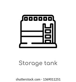 storage tank vector line icon. Simple element illustration. storage tank outline icon from industry concept. Can be used for web and mobile