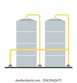 Storage tank. Water tank vector. Tap. Water tank on white background.