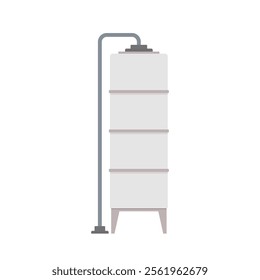 Storage tank. Water tank vector. Tap. Water tank on white background.