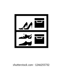 Storage of things black icon, vector sign on isolated background. Storage of things concept symbol, illustration 