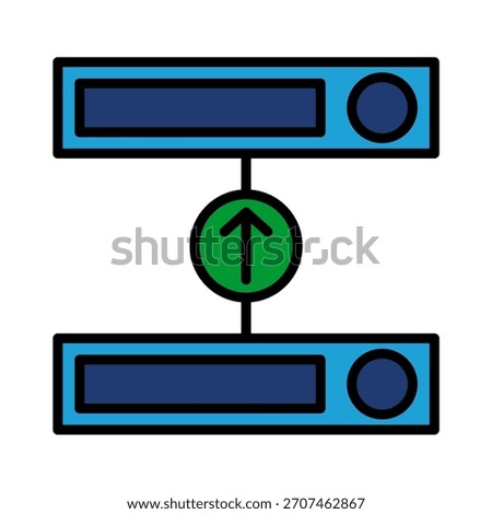 Storage Transmission Share Disk Blue Base Color Hard disk Internet HDD SSD Memory Cloud Link Computer Icon Logo Floppy Line Art Outline Illustration Elements