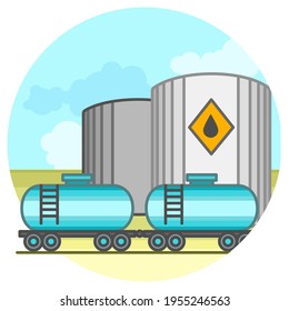 Storage and transportation of oil in tanks by rail. Energy concept
