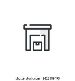 Storage Unit Vector Illustration, outline sign