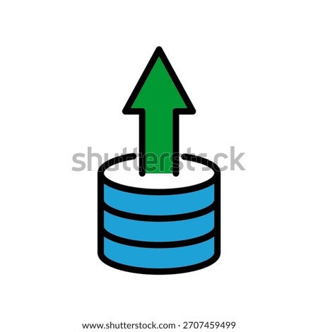 Storage Upload Disk Blue Base Color Hard disk HDD SSD Memory Cloud Link Computer Icon Logo Floppy Line Art