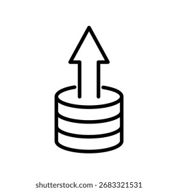 Storage Upload Disk Harddisk HDD SSD Memory Cloud Link Computer Icon Logo Floppy Line Art