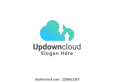 Storage Upload and Download Cloud Logo Design, Creative Symbol