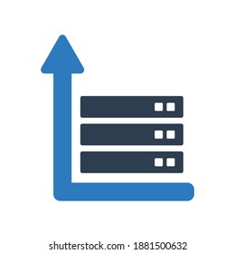 Storage upload icon.data,server (vector illustration)
