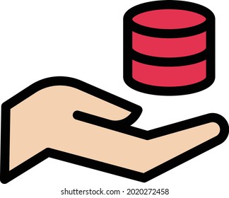 icono de la línea de color del vector de almacenamiento