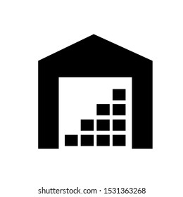 Storage vector icon. hangar illustration symbol or sign.