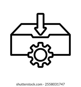 Storage Vector Lineal Icon on white background.