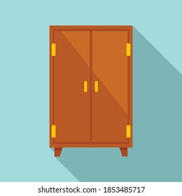 Storage wardrobe icon. Flat illustration of storage wardrobe vector icon for web design