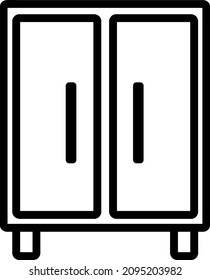 Storage wardrobe icon. Outline storage wardrobe vector icon for web design.eps