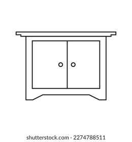 Storage wardrobe icon. Outline storage wardrobe vector icon for web design isolated on white background