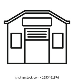 Storage warehouse icon. Outline storage warehouse vector icon for web design isolated on white background