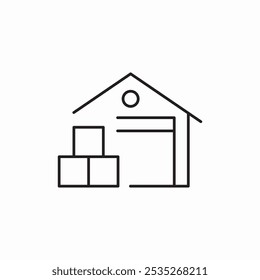 Vector de signo de icono de almacén de almacenamiento