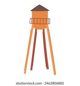 storage water tower cartoon. silhouette city, ladder reserve, metal building storage water tower sign. isolated symbol vector illustration