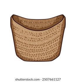 Aufbewahrung Weide Wäschekorb Cartoon. Hamper gewebt, natürliche Rattan, stilvolle umweltfreundliche Lagerung Weide Wäsche Korb Zeichen. einzelne Symbol, Vektorgrafik