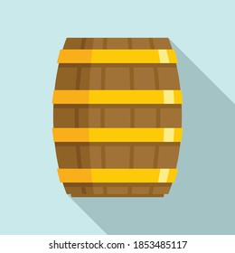 Storage wood barrel icon. Flat illustration of storage wood barrel vector icon for web design