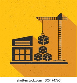 Storage,Industry flat design,yellow version,vector
