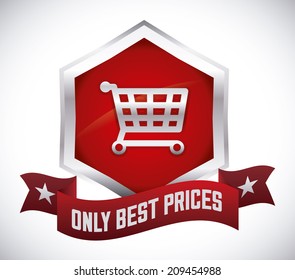 store ad over gray background vector illustration
