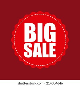 store ad over red background vector illustration